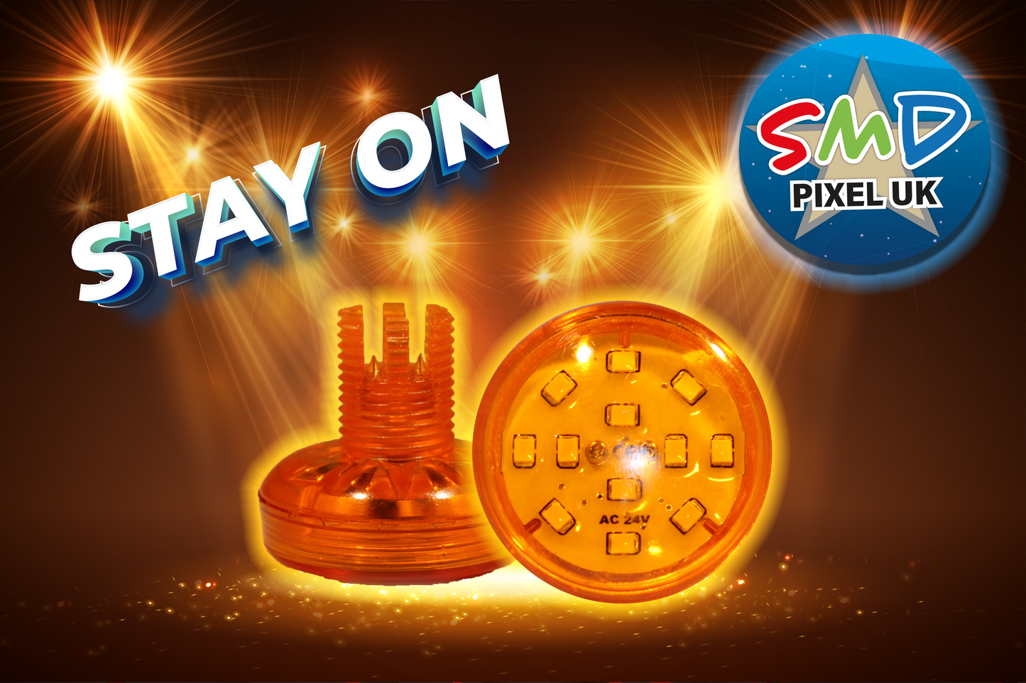 COLOR: SINGLE ORANGE POWER: 3w LEDs: 14 LEDs (10 front and 4 rear) SIZE: L45MM X H50MM VOLTAGE: 24V IP: IP67 SMD SIZE: 3535 SMD RUN PROGRAM: N/A