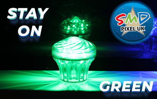 SMD LUX 360 60mm CABOCHON GREEN STAY ON - SMD Pixel UK LTD